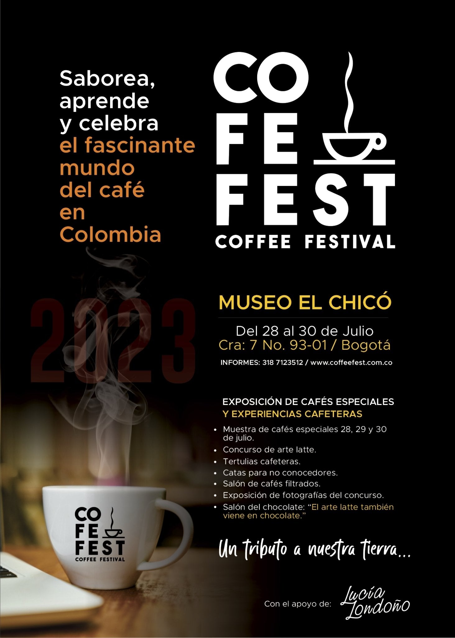 Afiche de lanzamiento Coffe Fest - La I Semana del Café en Colombia