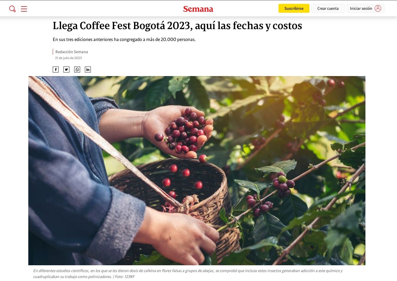 Semana: Llega Coffee Fest Bogotá 2023, aquí las fechas y costos